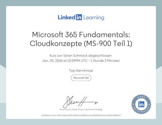 Microsoft 365 Fundamentals Cloudkonzepte MS900 - Teil 1
